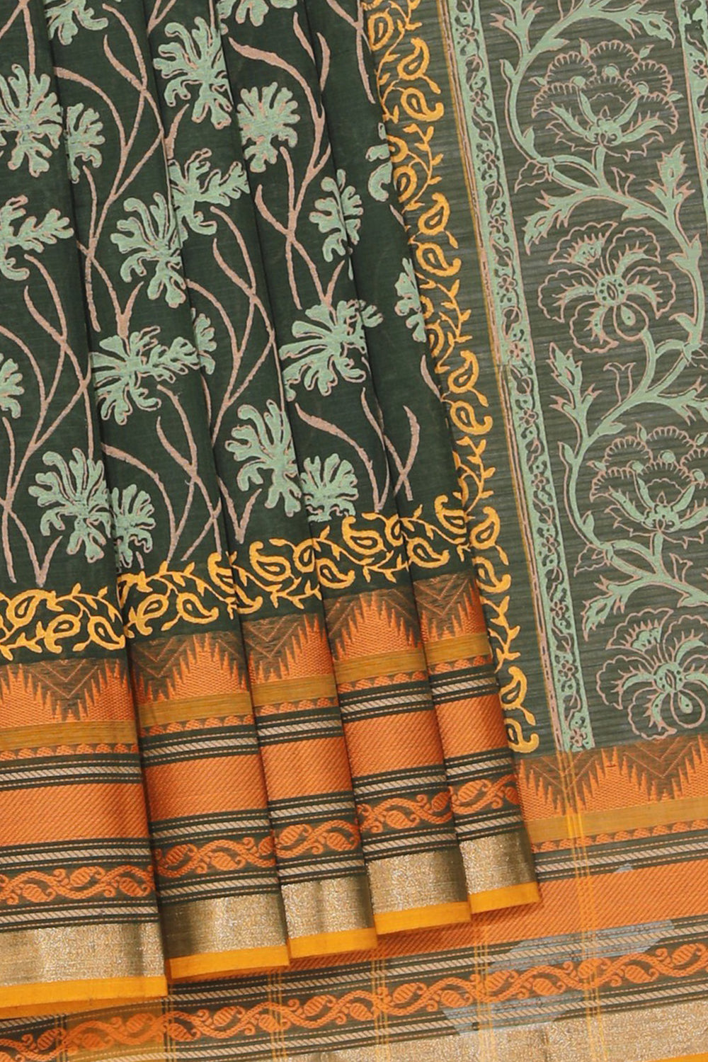 Kalanjali Ethnics Hand block printed cotton saree
