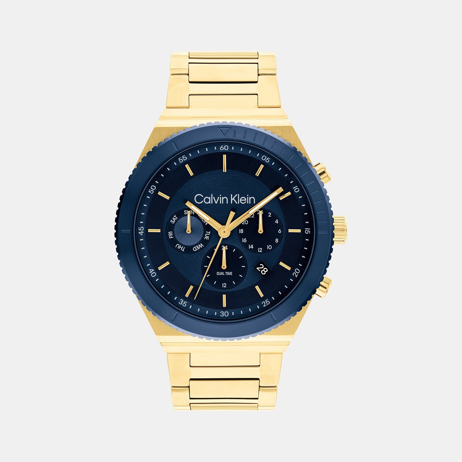 Calvin Klein Ck Fearless Men Quartz Blue Dial Chronograph Stainless Steel Watch 25200302