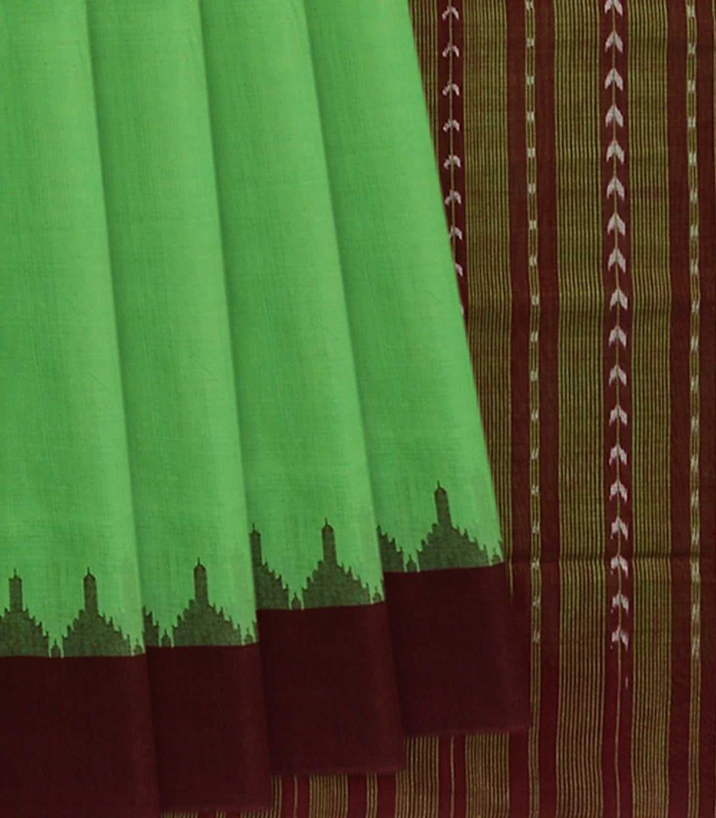 RmKV Green Handwoven Orissa Cotton Saree – Women's