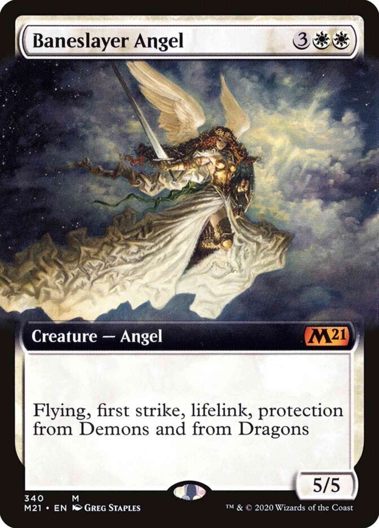 Baneslayer angel 340 – Magic Baneslayer Angel [340] [Extended Art] [Core Set 2021] [Non-Foil]