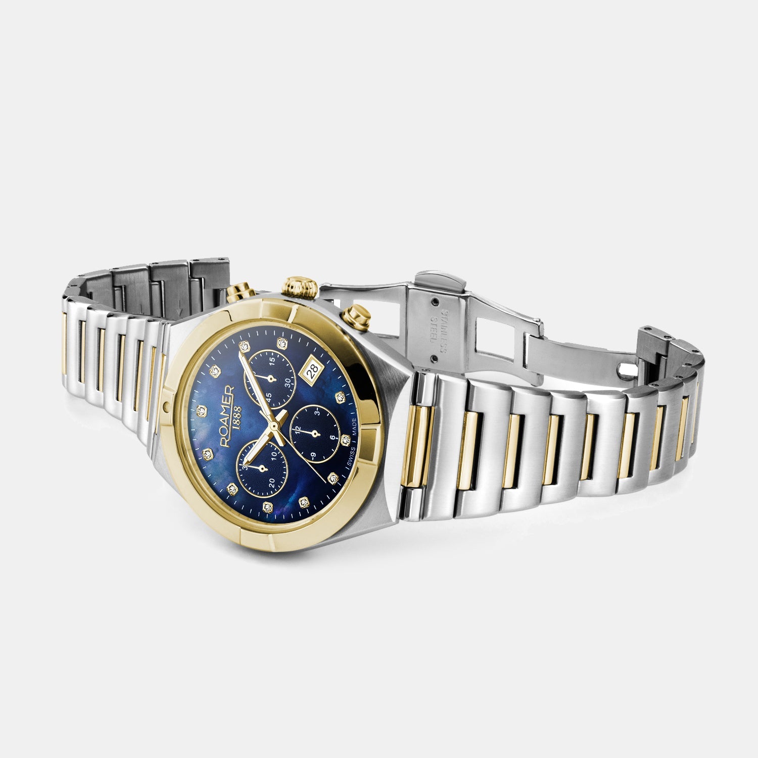 Roamer Eos Women Quartz Blue Mother Of Pearl Dial Chronograph Stainless Steel Watch 987837 47 40 20 - view 2