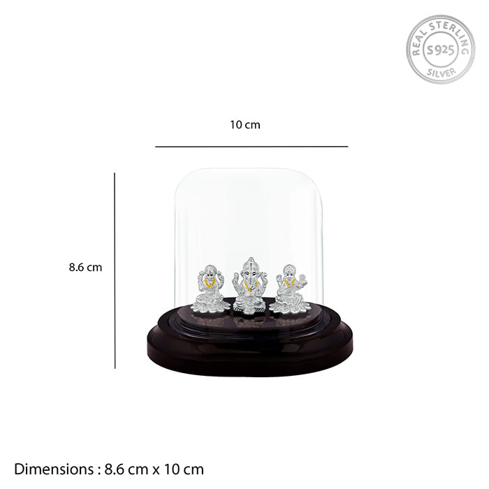 GIVA Jewellery Silver Lakshmi Ganesh Saraswati Prosperity Idol - view 5