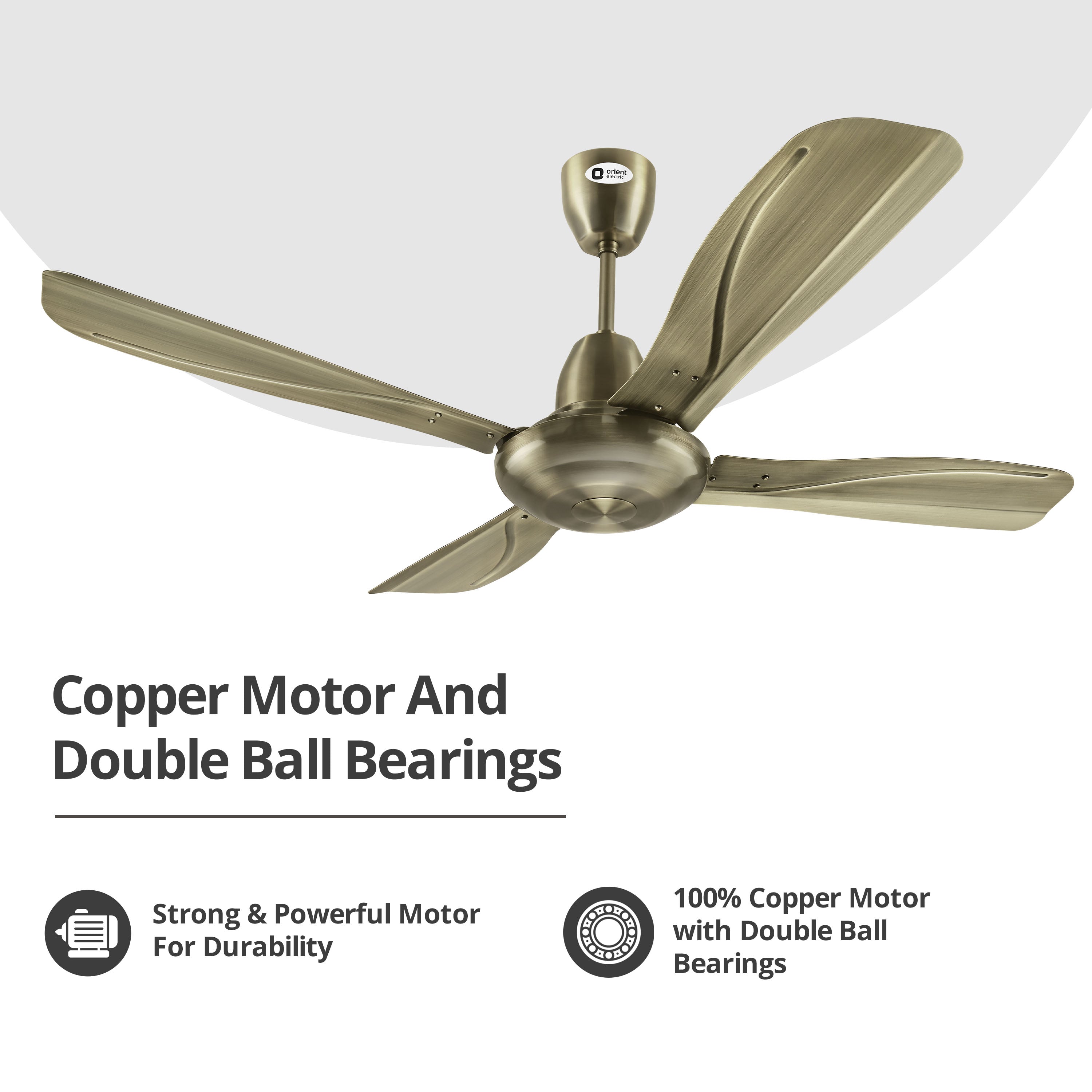 orientelectric Stallion 1320mm Wide Tipped and Electroplated Finish Blades Ceiling Fan - view 5