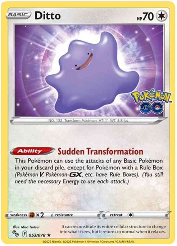 Pokémon Bidoof - Ditto Unpeeled Sticker - 059/078 - Common [pgo-059] [Reverse Holo] - view 2