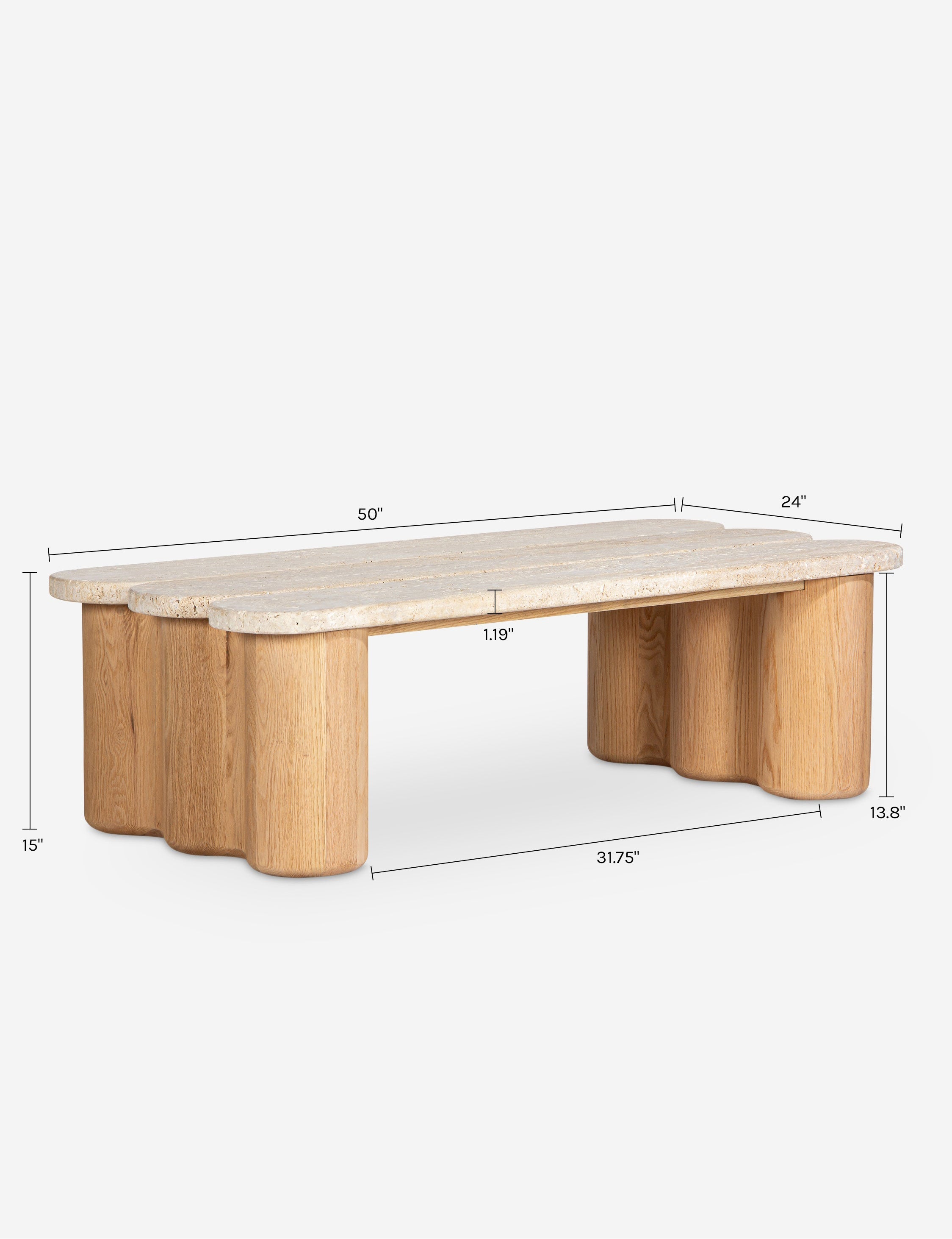 Lulu and Georgia Ombeline Coffee Table – Natural and Travertine - view 5