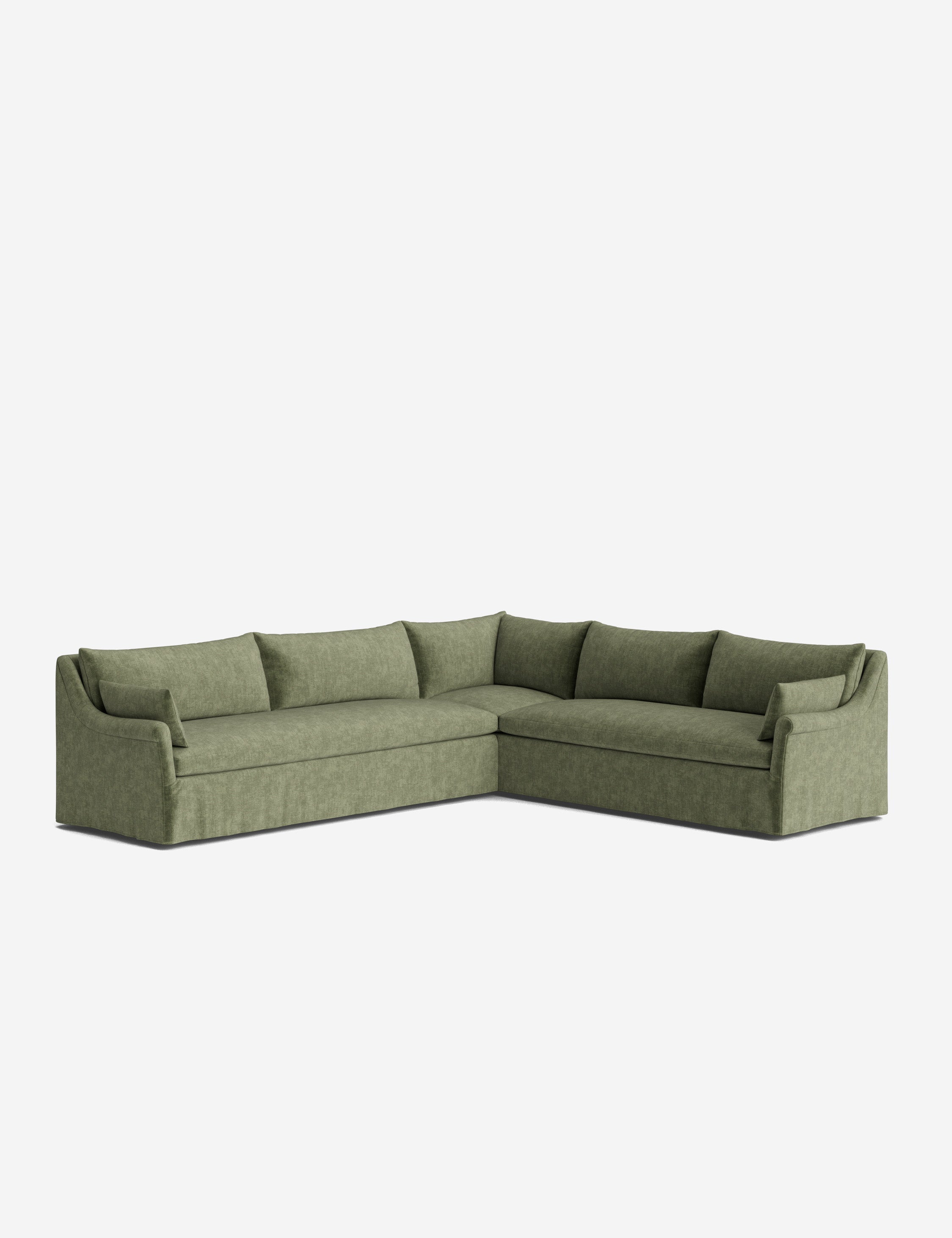 Lulu and Georgia Portola Rolled Arm Slipcover Corner Sectional Sofa - view 7