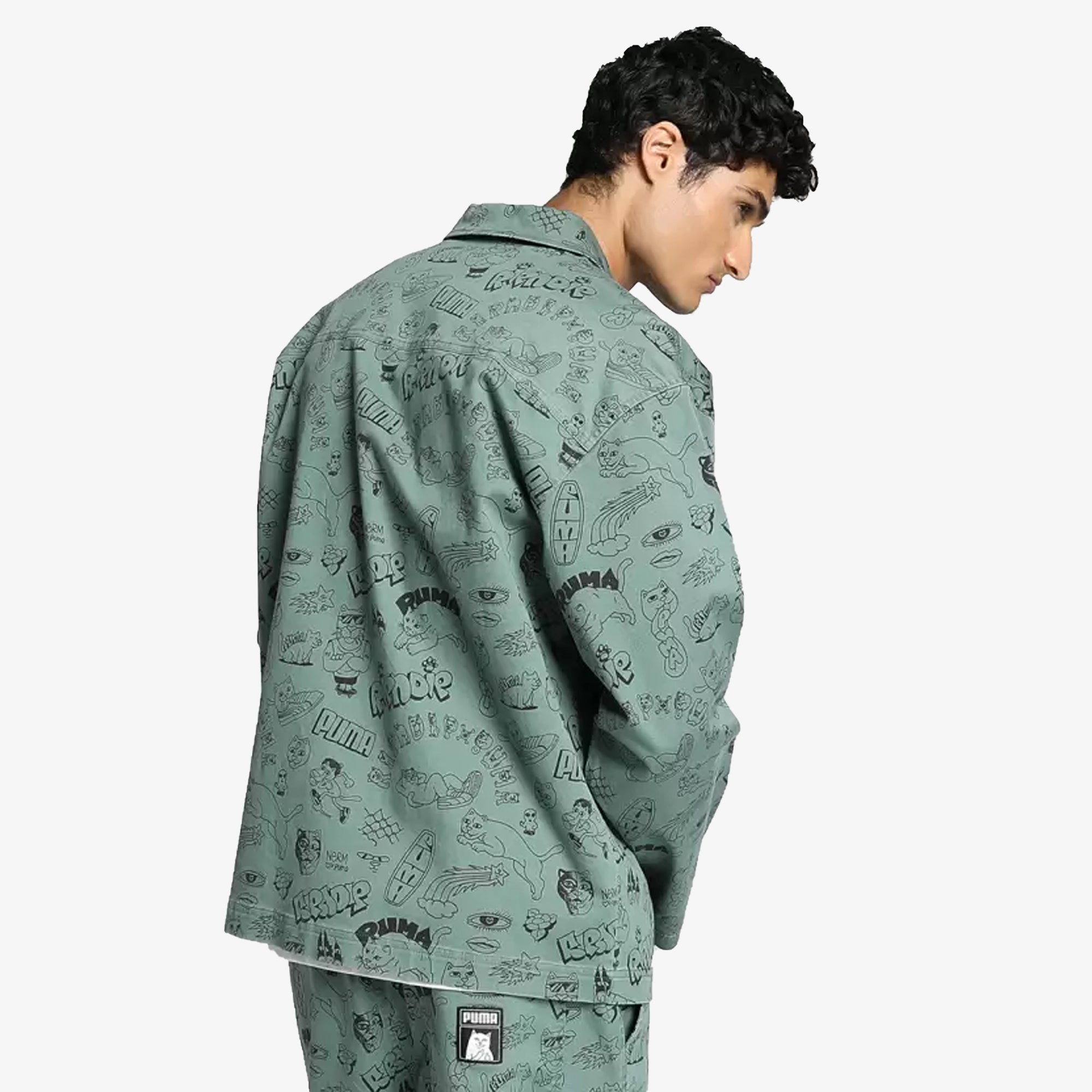 Puma | RIPNDIP TWILL SHIRT { EUCALYPTUS - view 3
