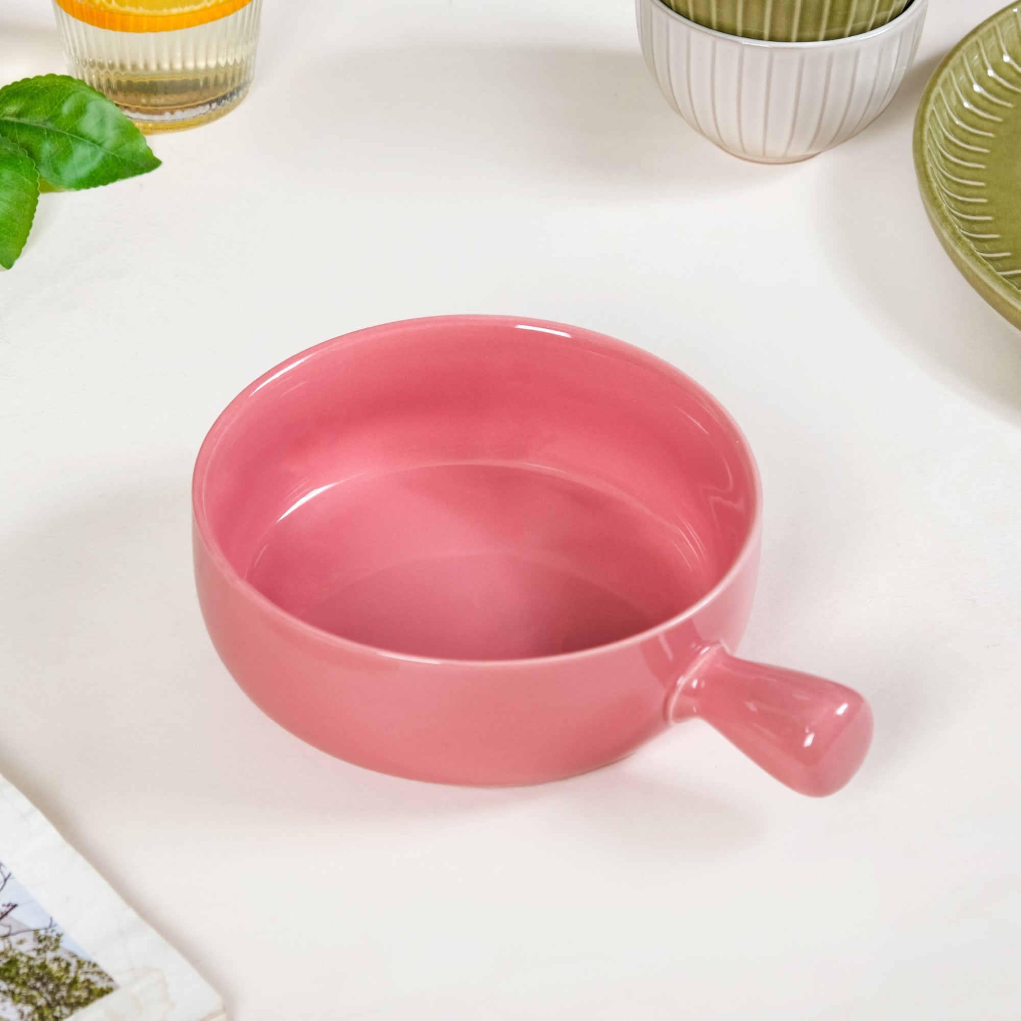 Nestasia Bowl With Handle Pink 650ml - view 2