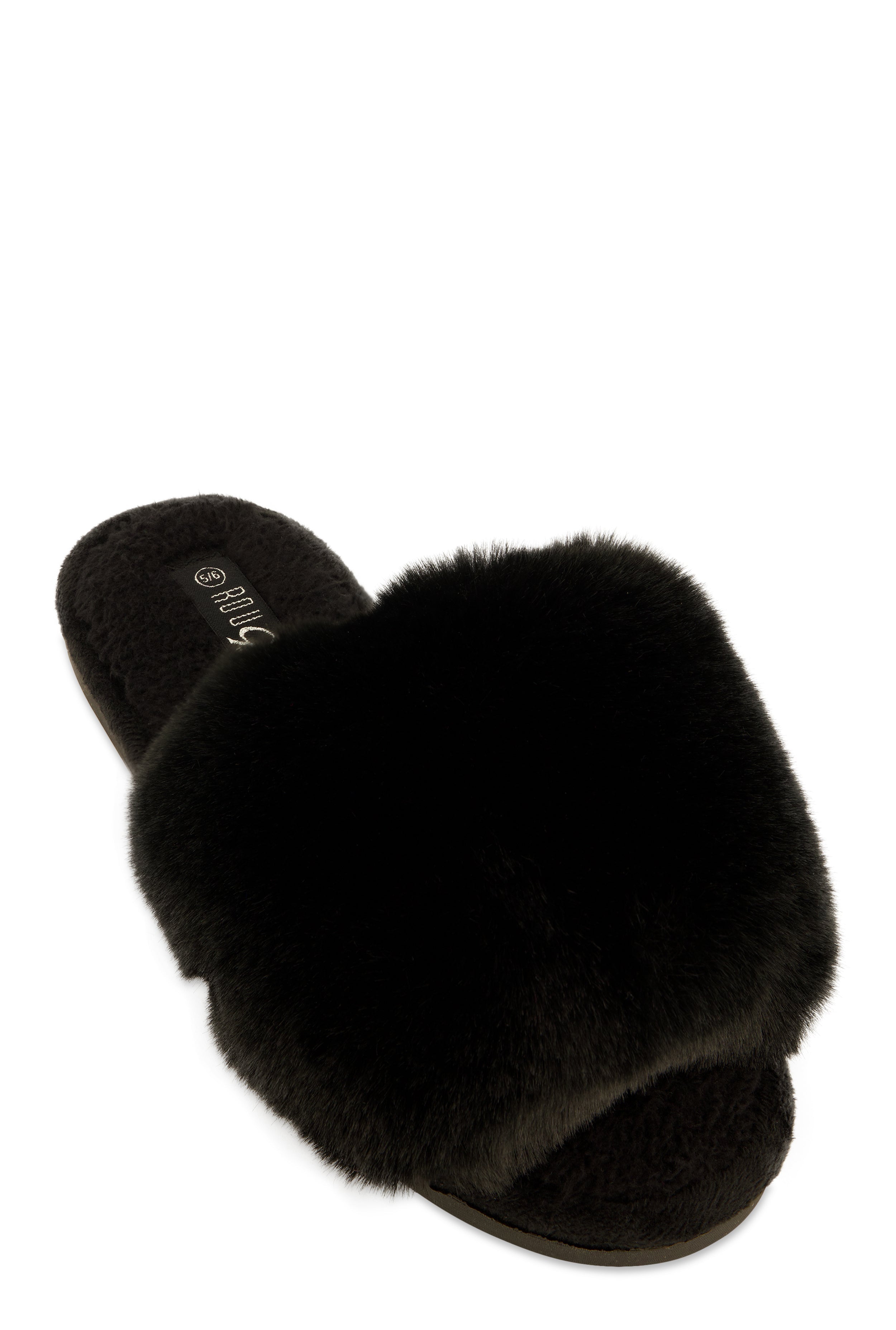 Rainbow Shops Faux Fur Slide Sandals – Women's