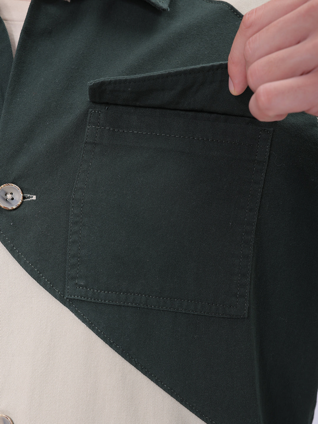 The Indian Garage Co Men's Green Regular Fit Mix & Match Overshirt - view 7
