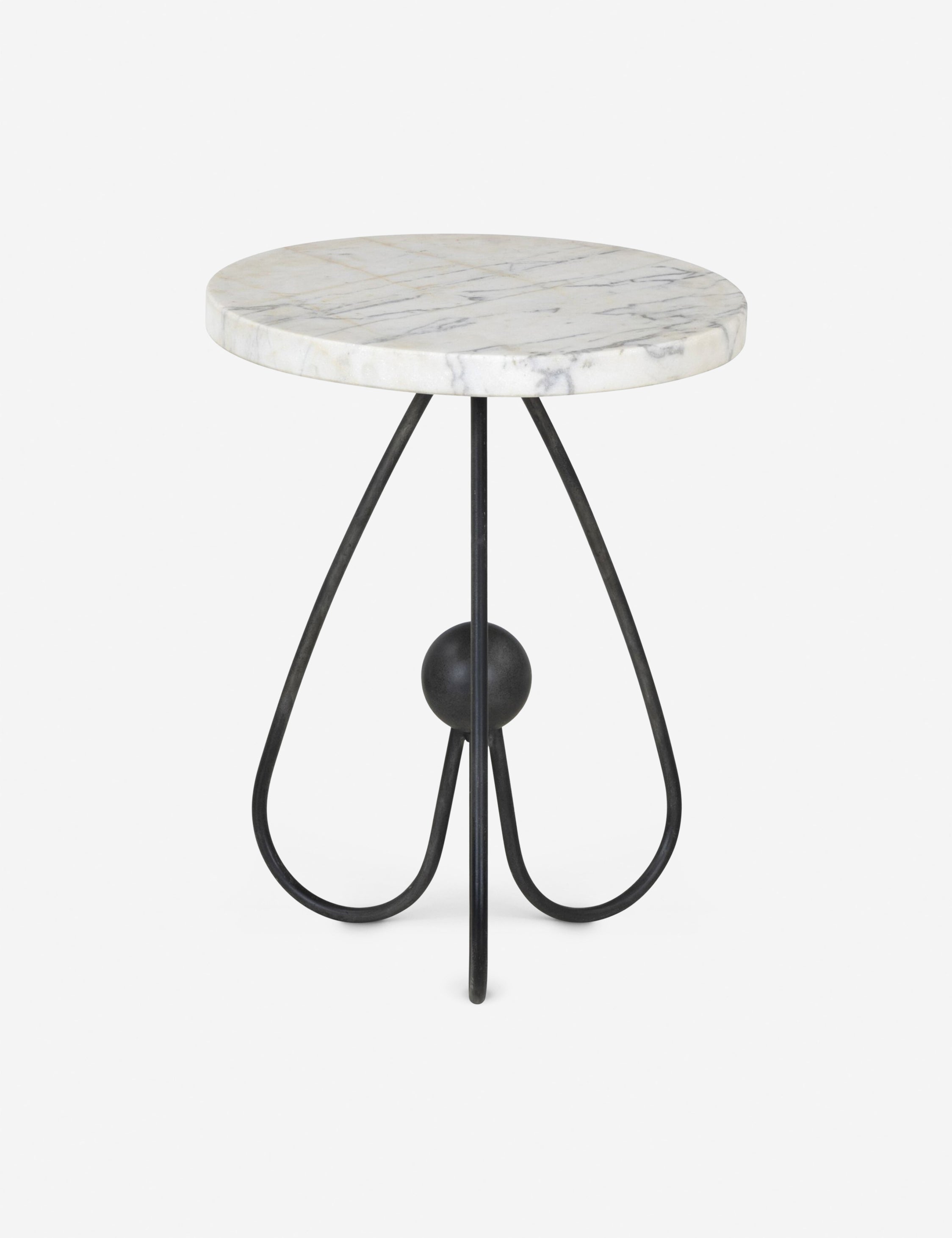 Lulu and Georgia Vanetta Round Side Table – White Marble