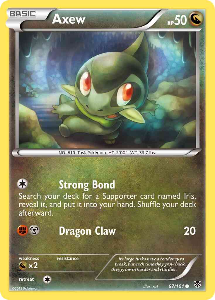 Common bw10-67 reverse – Pokémon Axew - 67/101 - Common [bw10-67] [Reverse Holo]