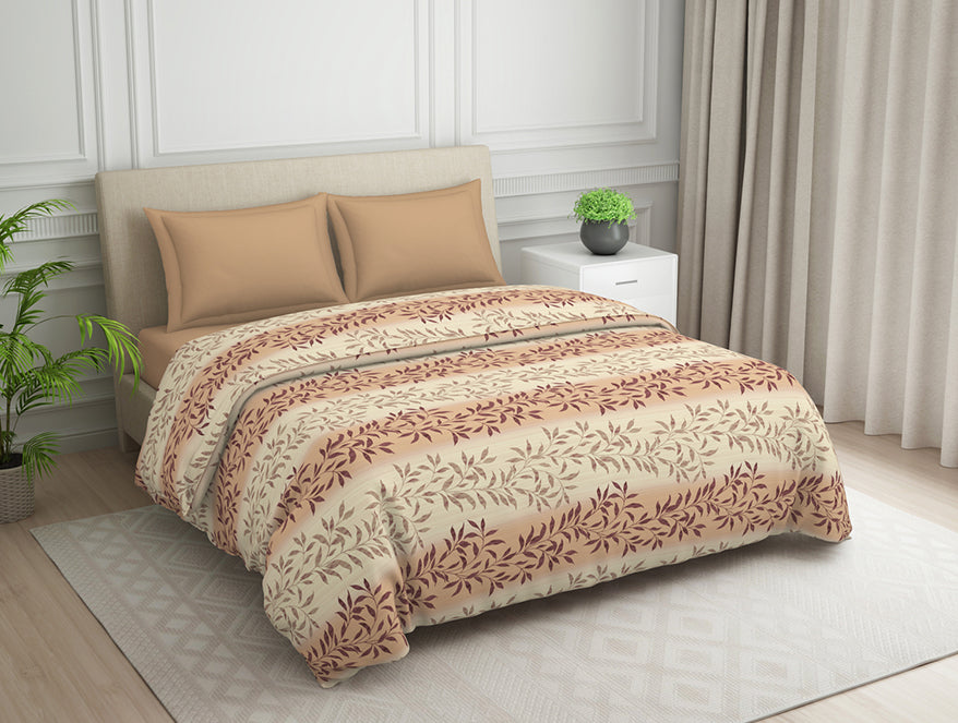 Spaces India Ornate Brown Polycotton Quilt Double Harmony - By Welspun - view 2