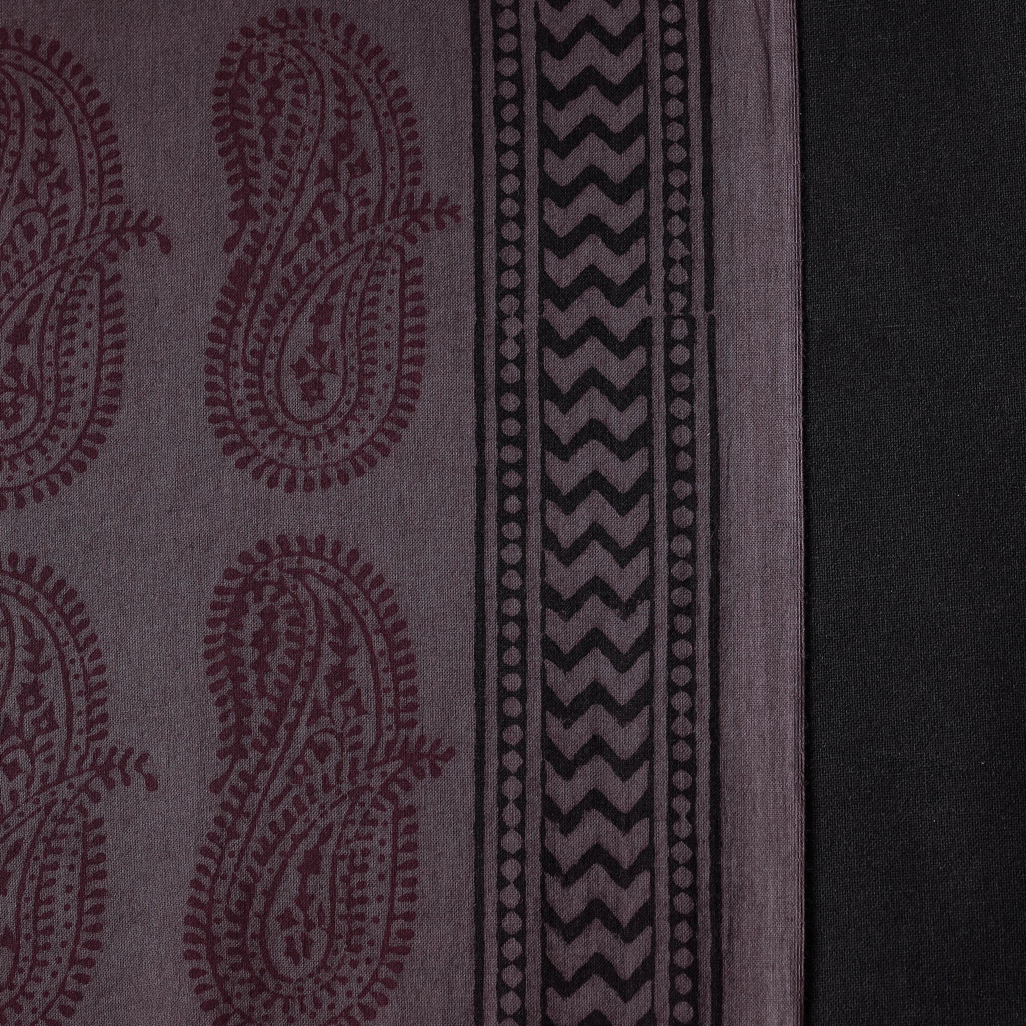 BAGH PRINTS BY UMAR FARUK KHATRI Brown - Bagh Hand Block Printed Cotton Fabric - view 4