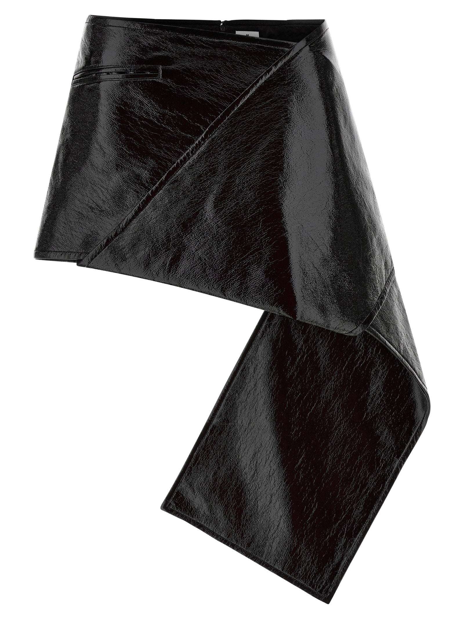 Courreges Fold Vinyl Mini Skirt – 88% co, 10% pu, 2% ea