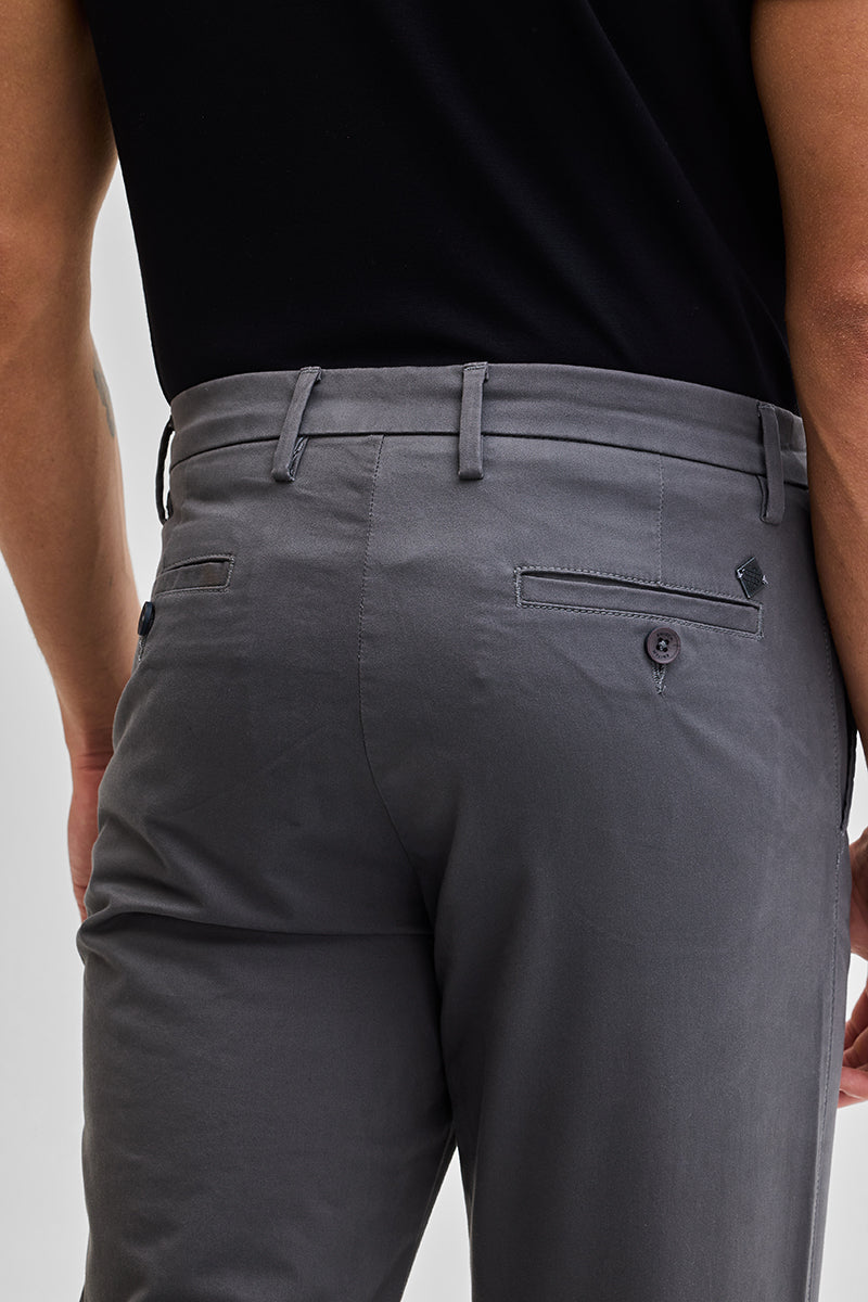 SNITCH Dark Grey Slim Fit Trousers - view 6