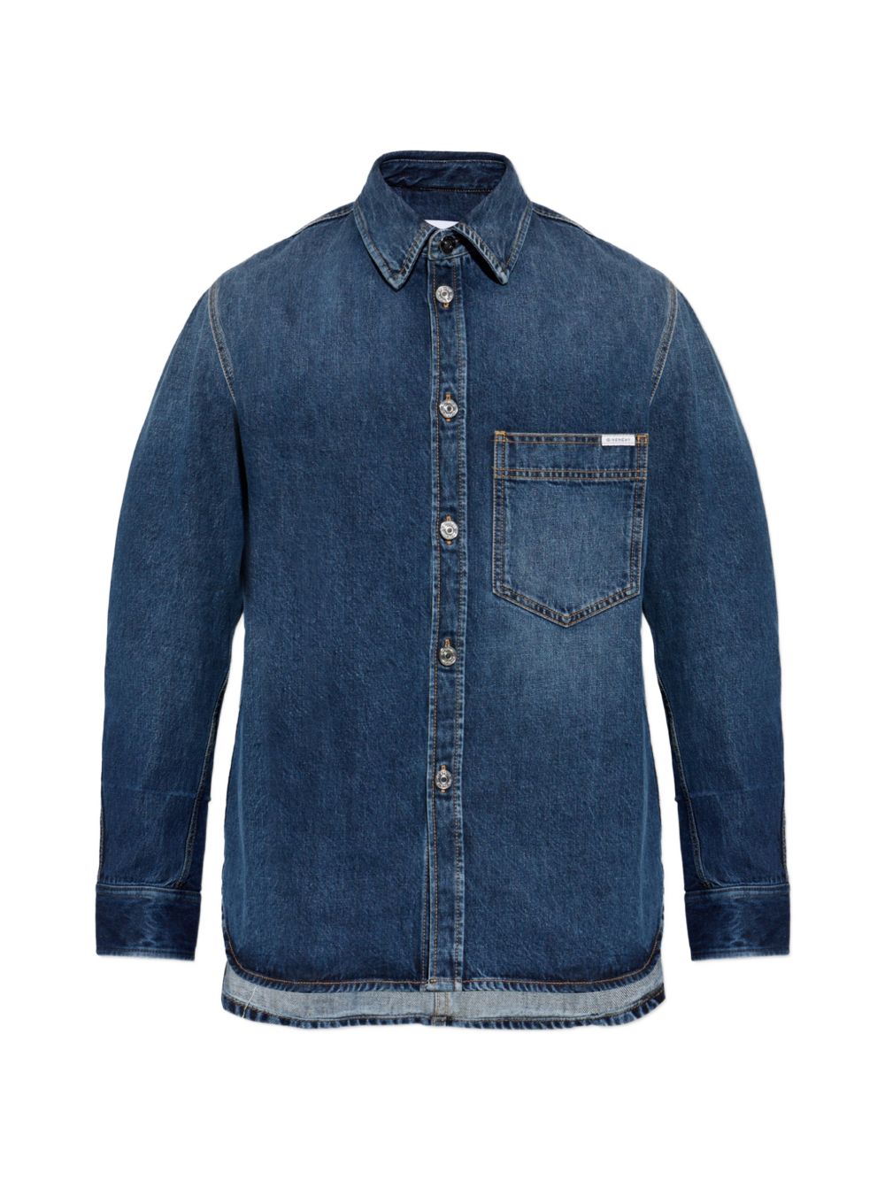 Givenchy Logo Patch Denim Shirt – 100 % Cotton