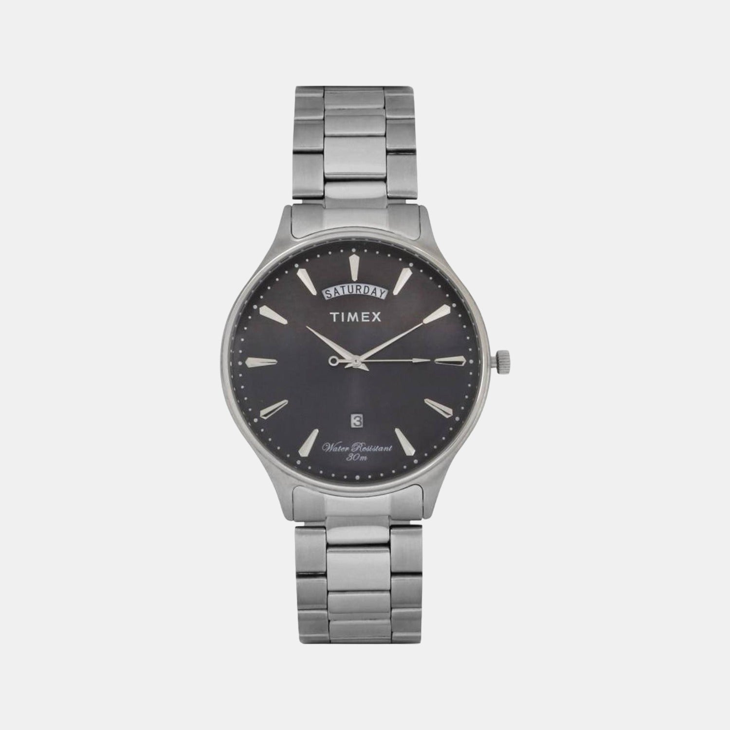Timex Fashion Men Quartz Black Dial Analog Stainless Steel Watch TWEG16904
