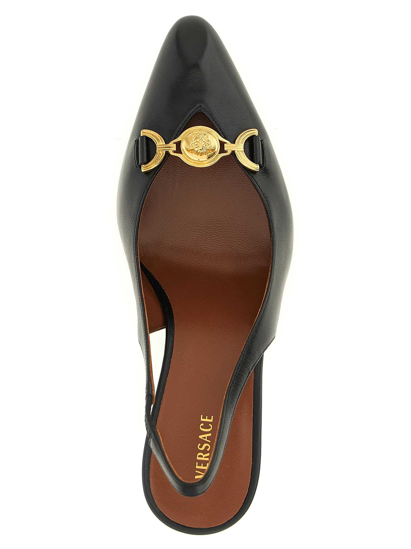 Versace La Medusa Leather Slingbacks - view 4