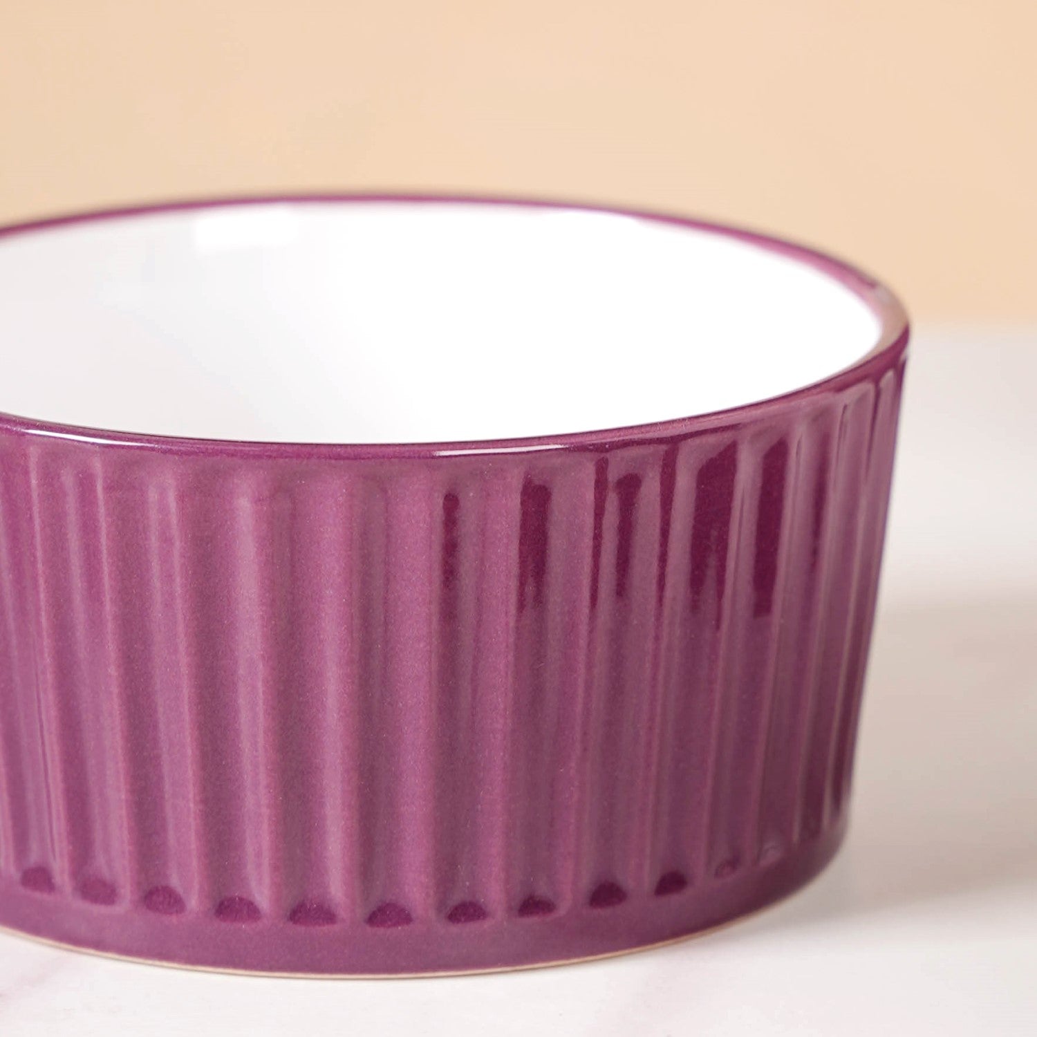 Nestasia Set of 6 Ceramic Cresta Snack Bowl Purple 400ml - view 7