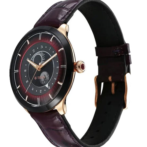 Titan Caleum Sun Moon Phase in Scarlet Red - Stellar Edition 43mm 10028KL01 - view 2