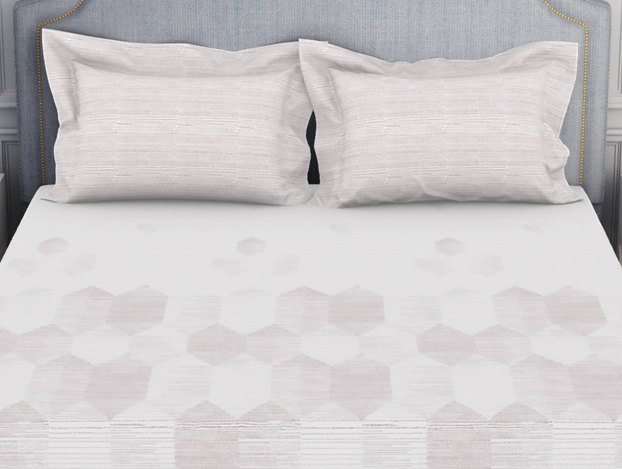 Spaces India Tonalelgence Geometric 100% Cotton Double Bedsheet - Essentials by Spaces - view 4