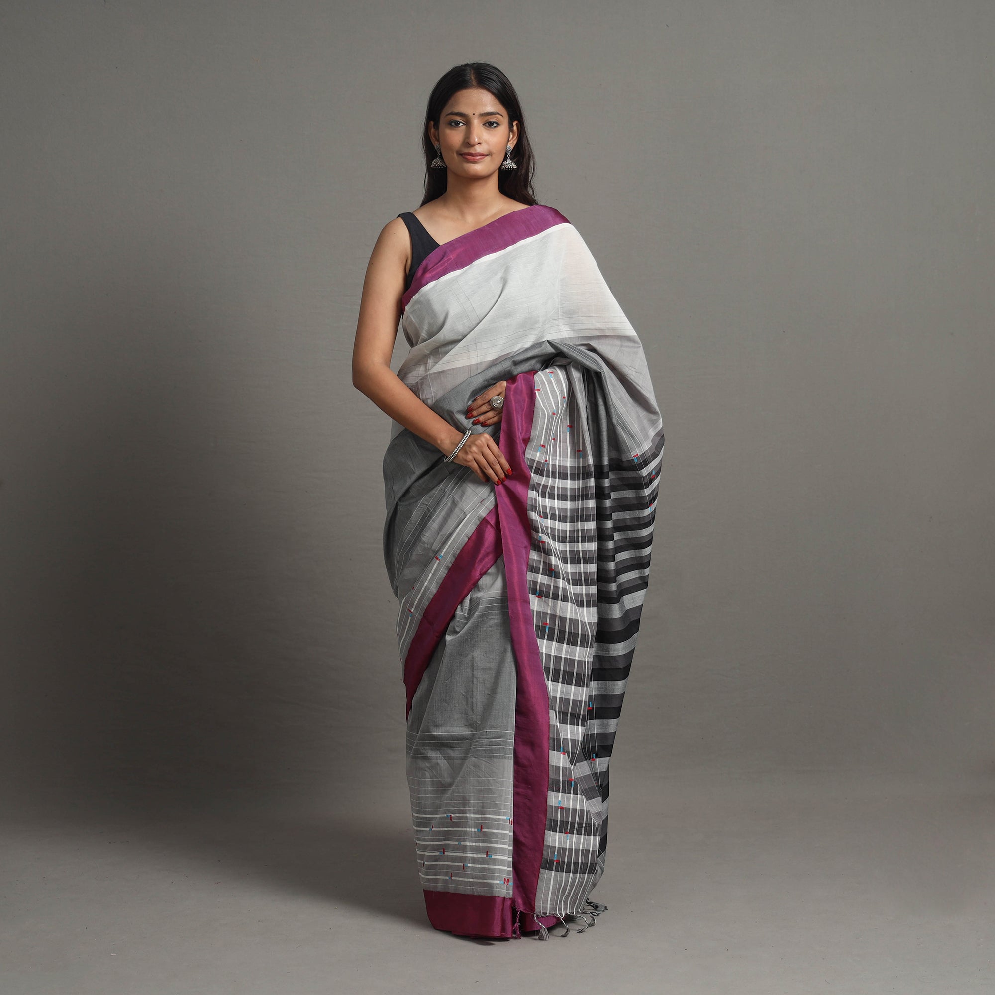 CHITRIKA Kuppadam Silk Border Cotton Handloom Saree 88
