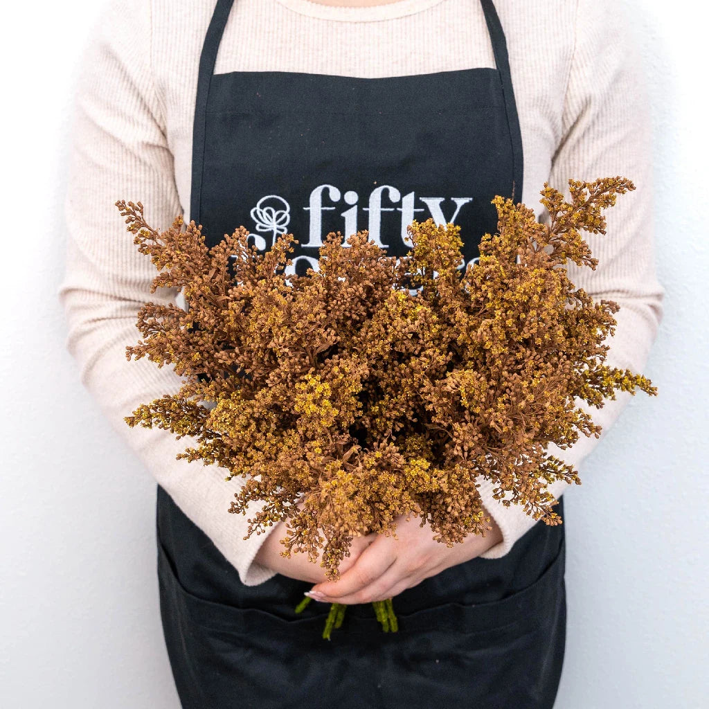 FiftyFlowers Mocha Mousse Enhanced Solidago Flowers