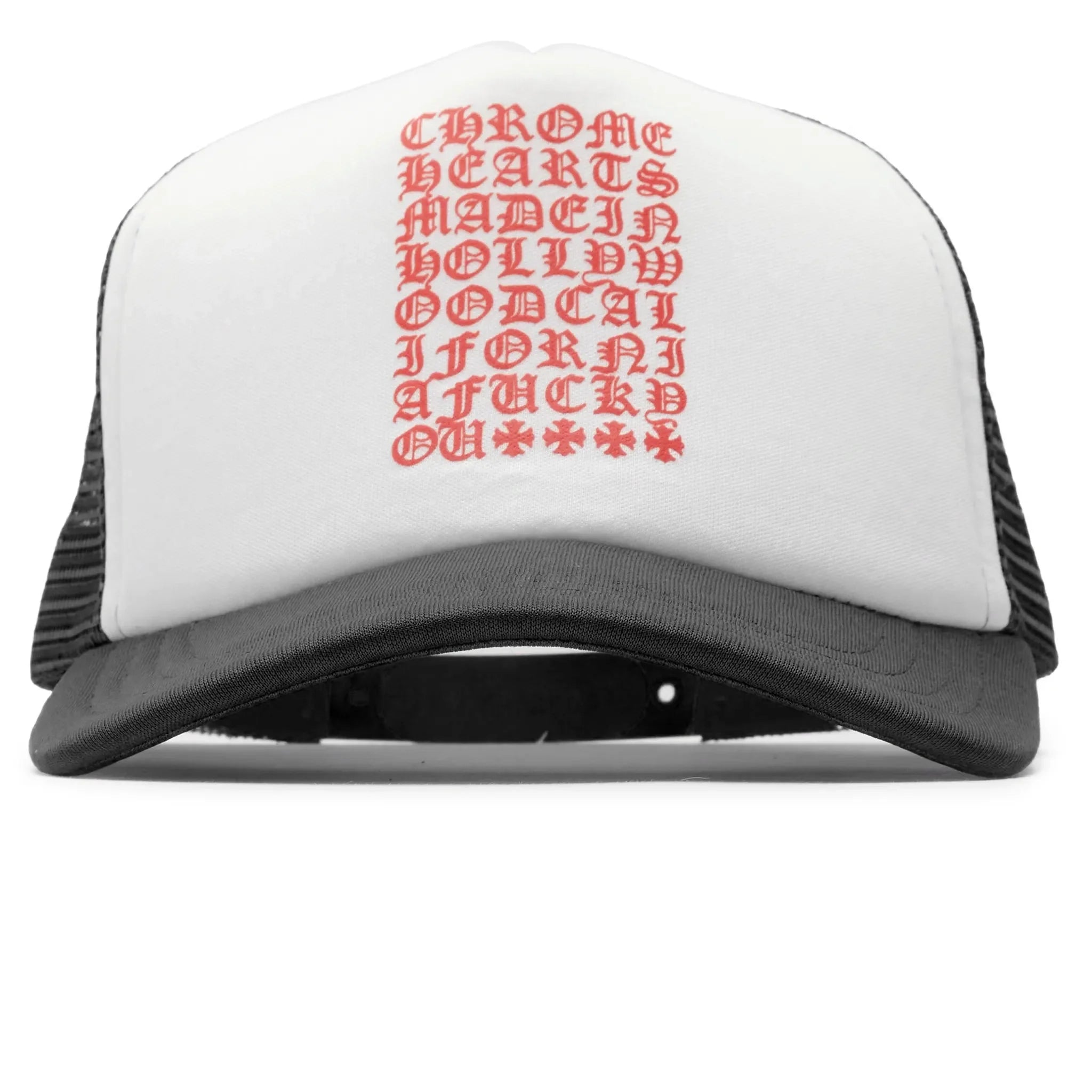 Chrome Hearts Eyechart Black White Red Trucker Cap - view 2