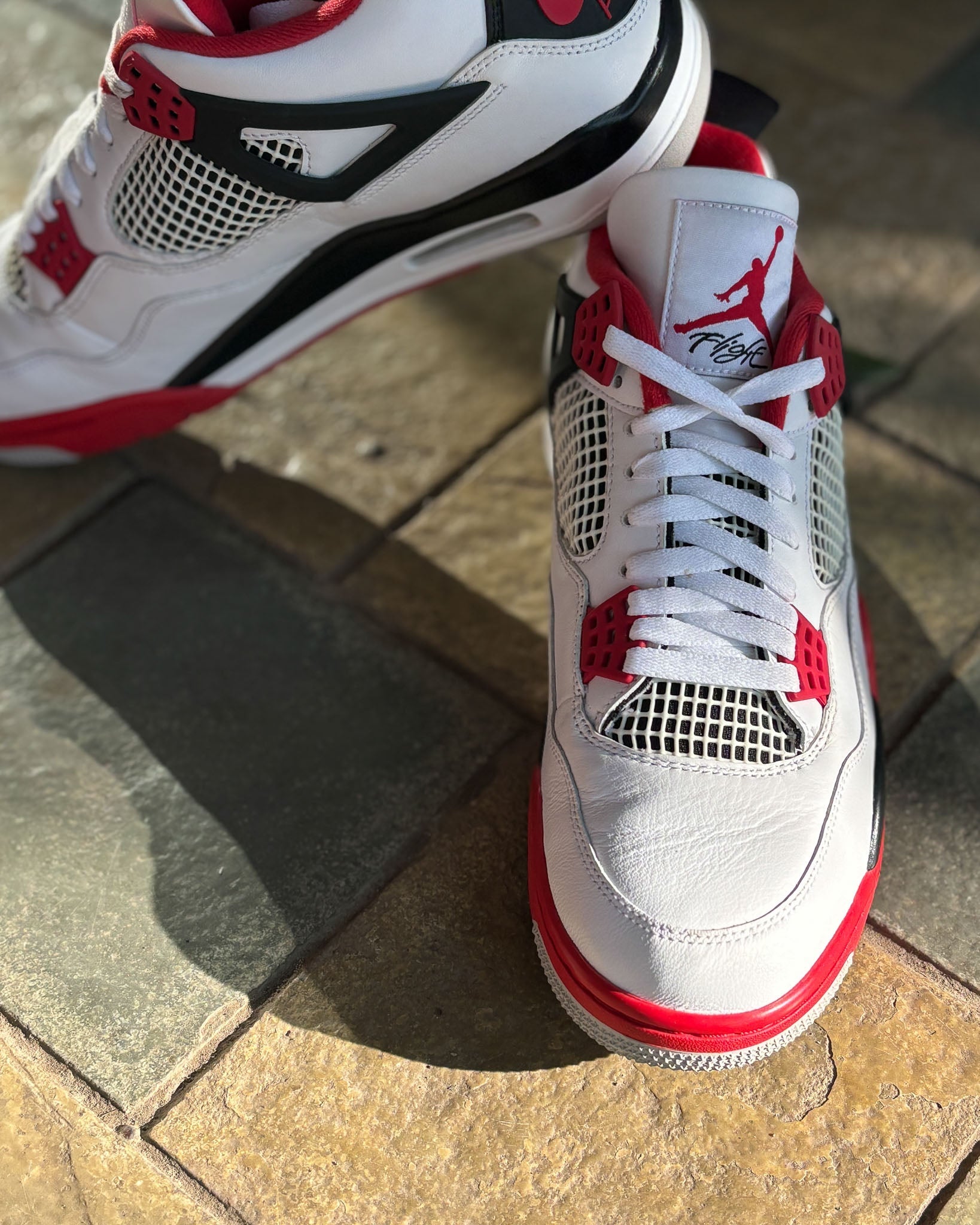 Nike Air Jordan 4 Retro White/Red Black-Tech Grey - view 2