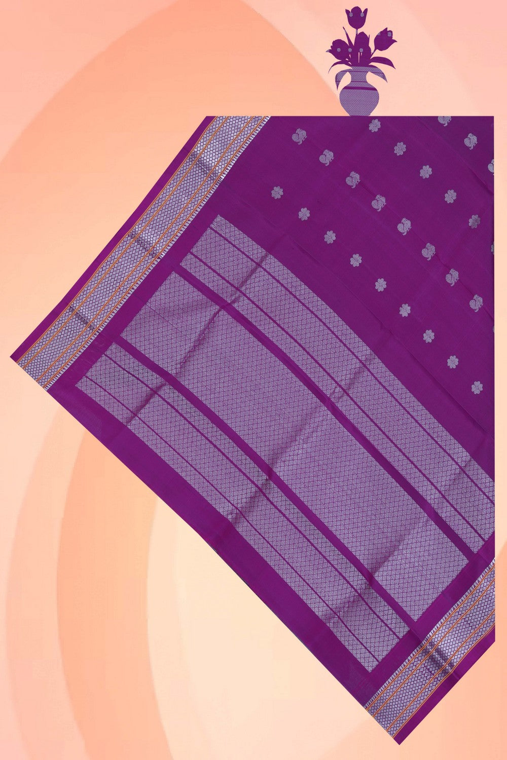 Kalanjali Gadwal Silk Purple Dupatta