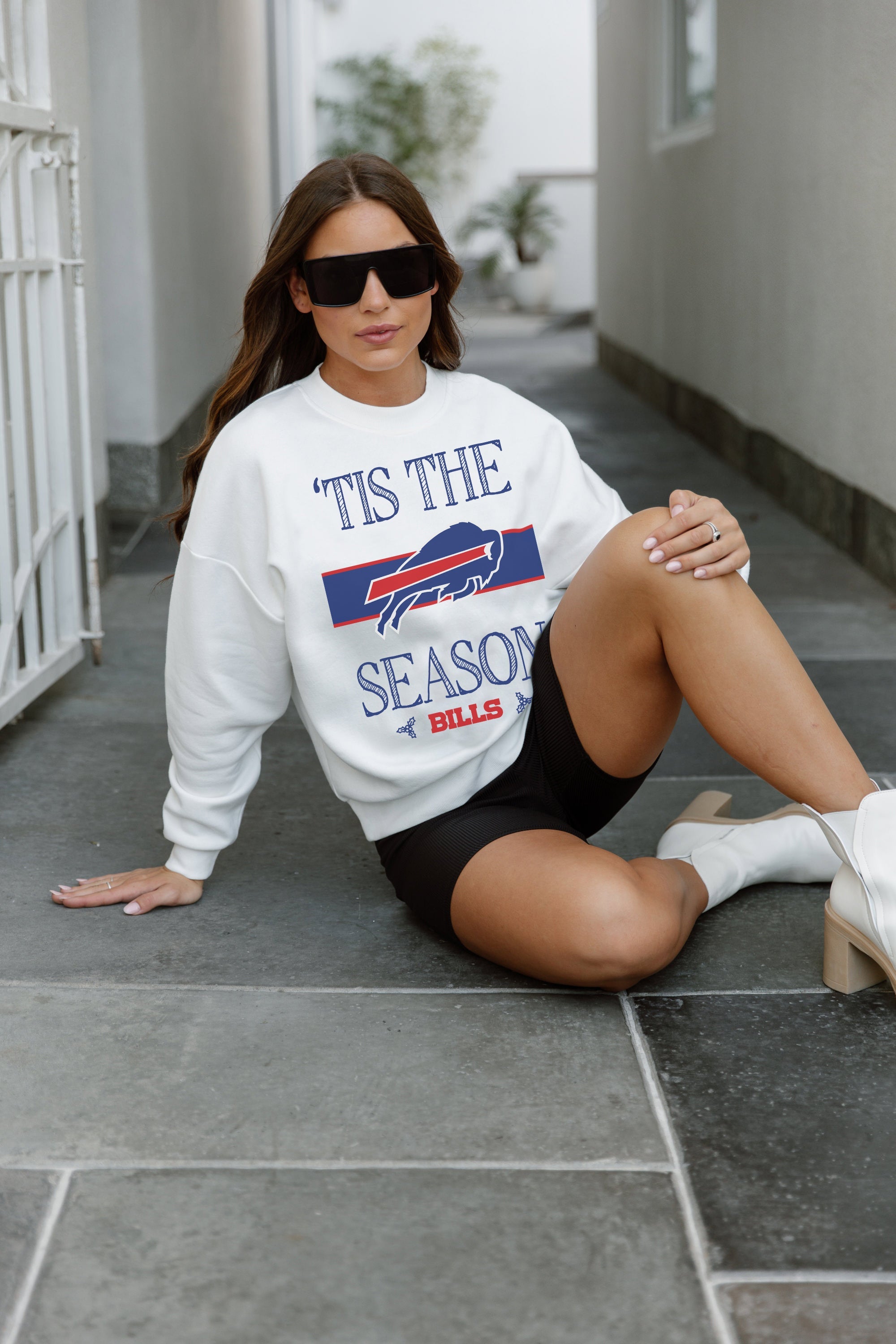GC X NFL Buffalo Bills Touchdown Tidings Drop Shoulder Crewneck Sweatshirt - view 4
