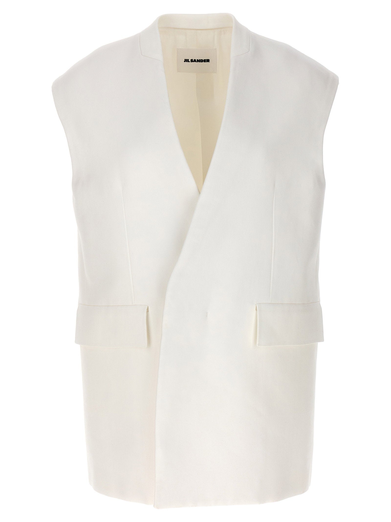Jil Sander Oversize Tailored Vest – 99% cotton, 1% elastane