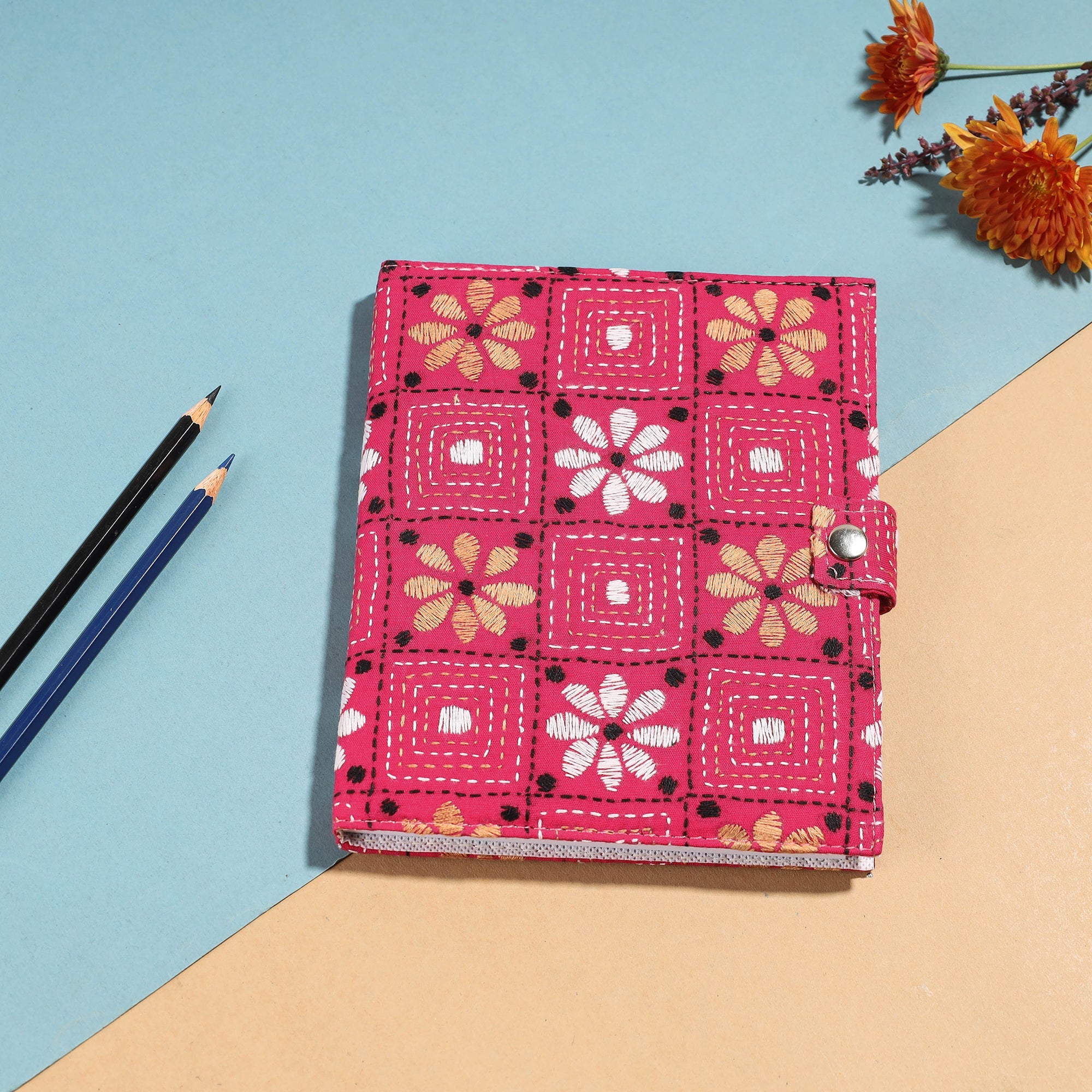 ASALKAAR Bengal Kantha Work Handcrafted Notepad (7 x 6 in)