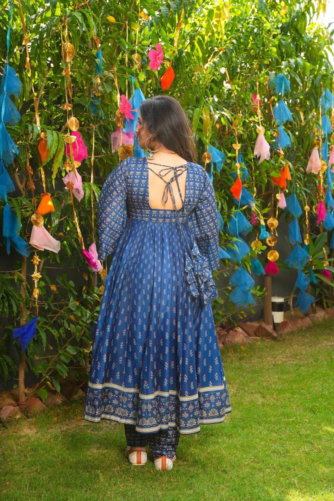 Idaho-o Jignasa blue chanderi suit set - view 5