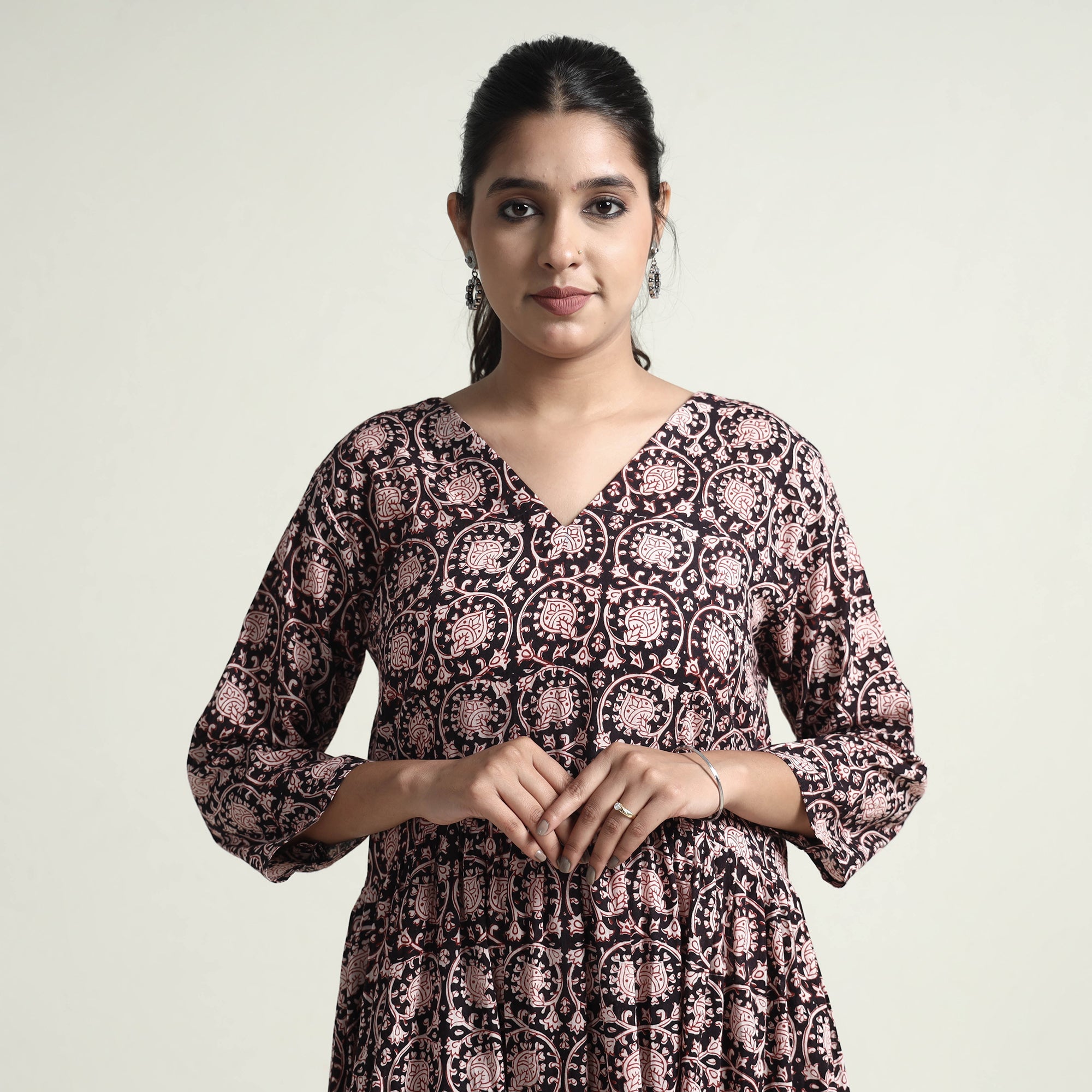 ITOKRI CASUALS Black - Bagh Block Printed Cotton Dress