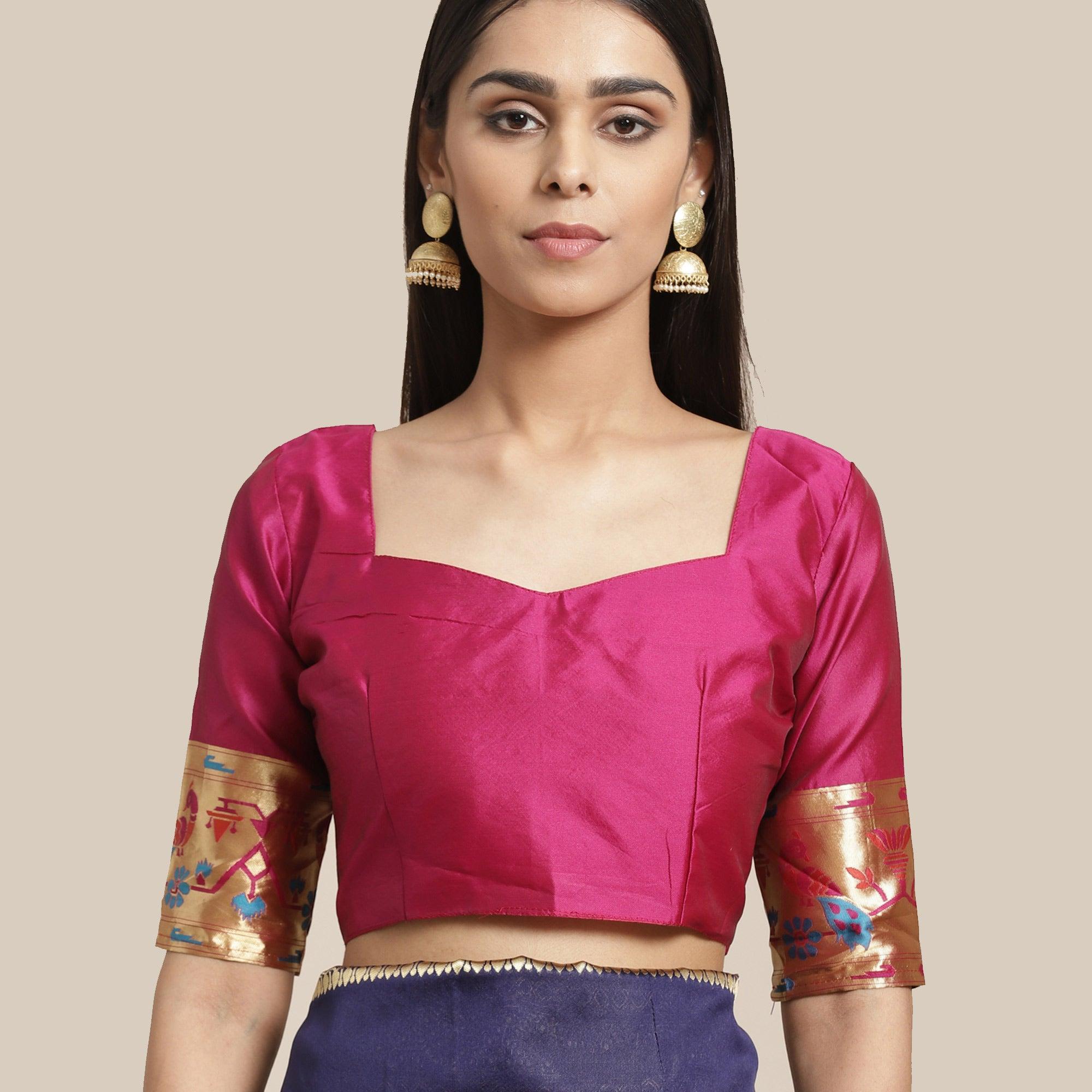 Peachmode Majesty Navy Blue Colored Festive Wear Woven Silk Blend Saree - view 5