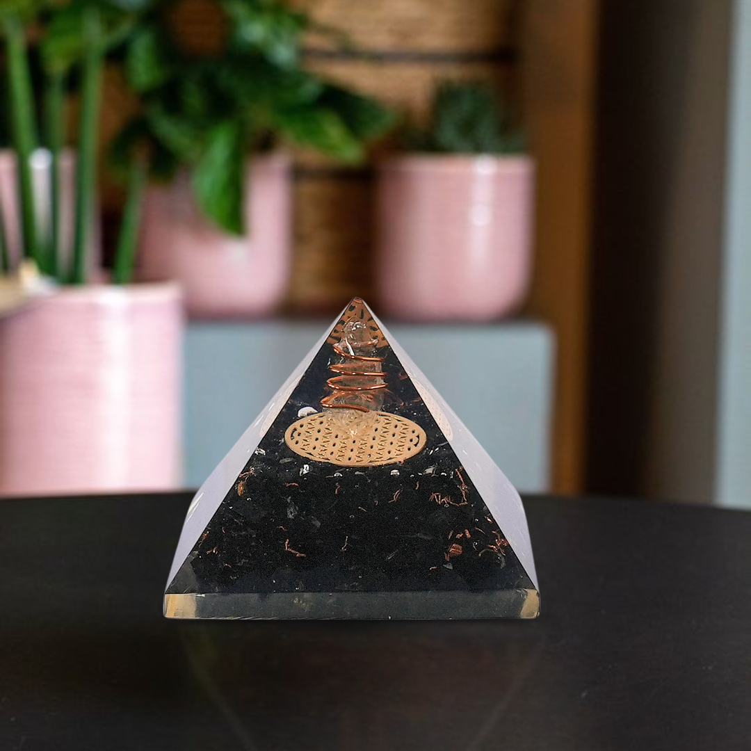 Gemsmantra Black Tourmaline Orgonite Pyramid/Orgone Pyramid - view 2