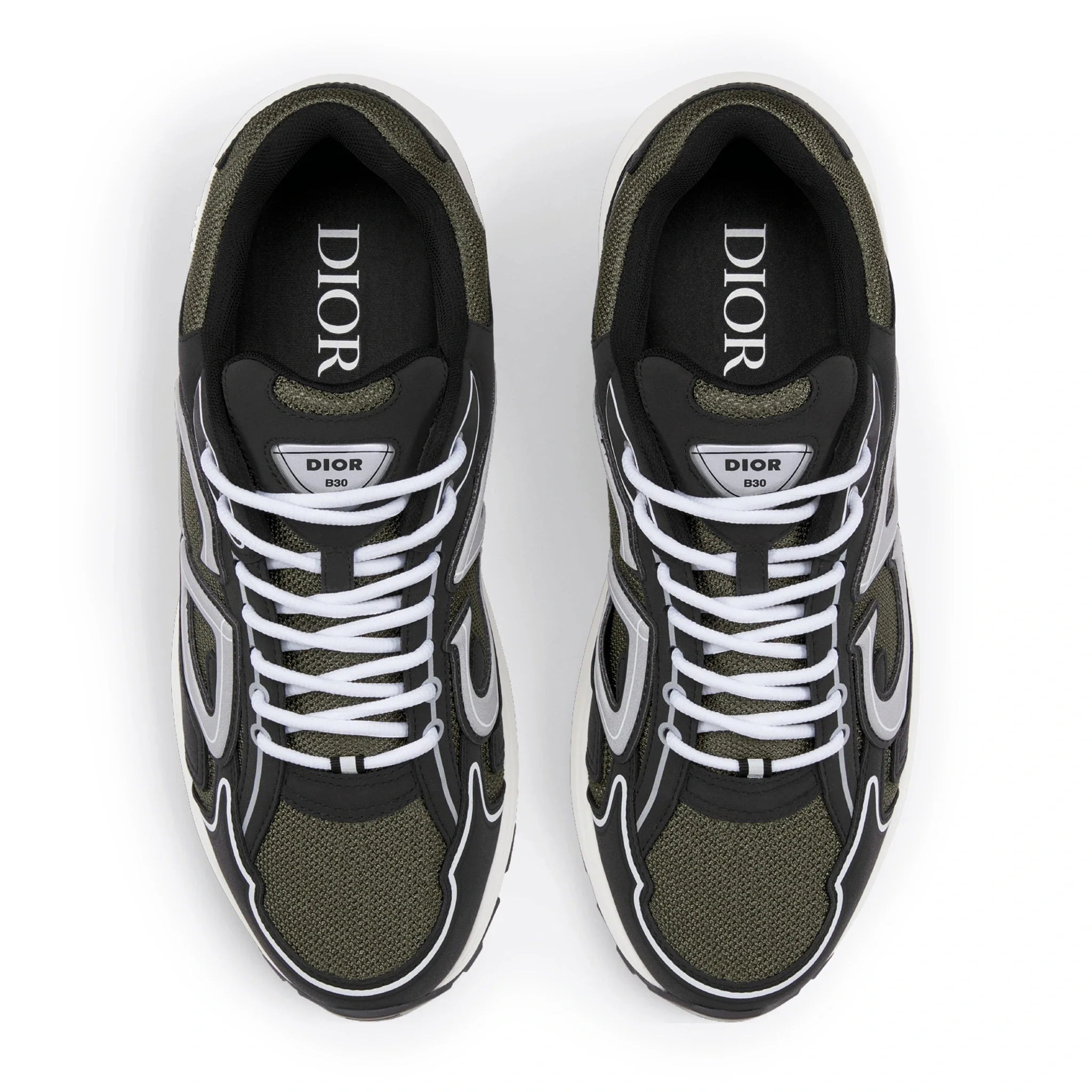 Dior B30 Mesh Deep Green Black Trainer - view 3