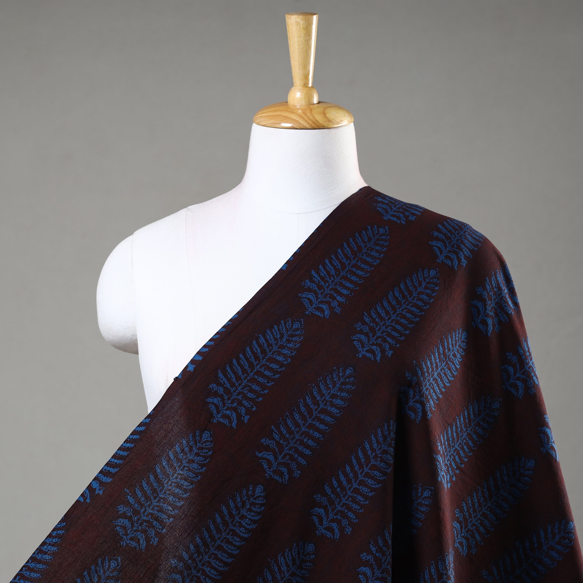 BAGH PRINTS BY UMAR FARUK KHATRI Brown - Bagh Hand Block Printed Cotton Fabric