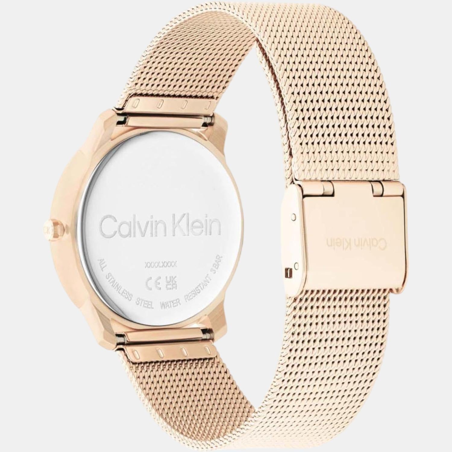 Calvin Klein Ck Iconic Unisex Quartz Gold Dial Analog Stainless Steel Watch 25200035 - view 2
