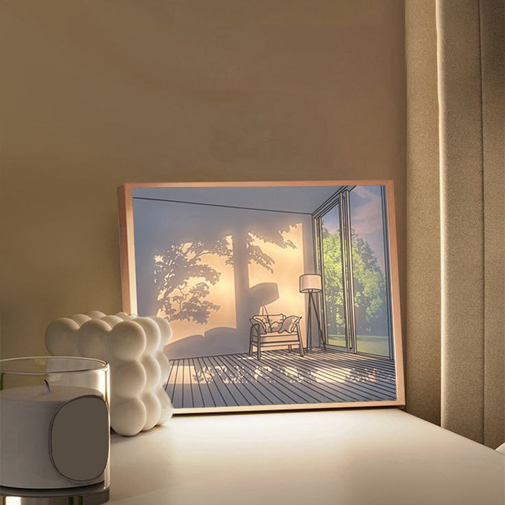 Catterton Japanese 3D Painting Wooden LED Frame