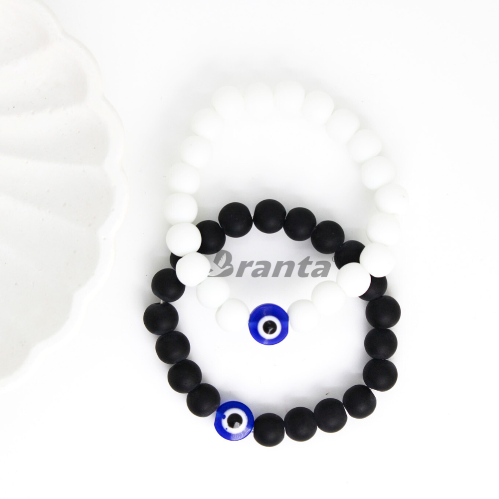 brantashop Black & White Evil Eye Protective Stone Bracelets For Women - view 2