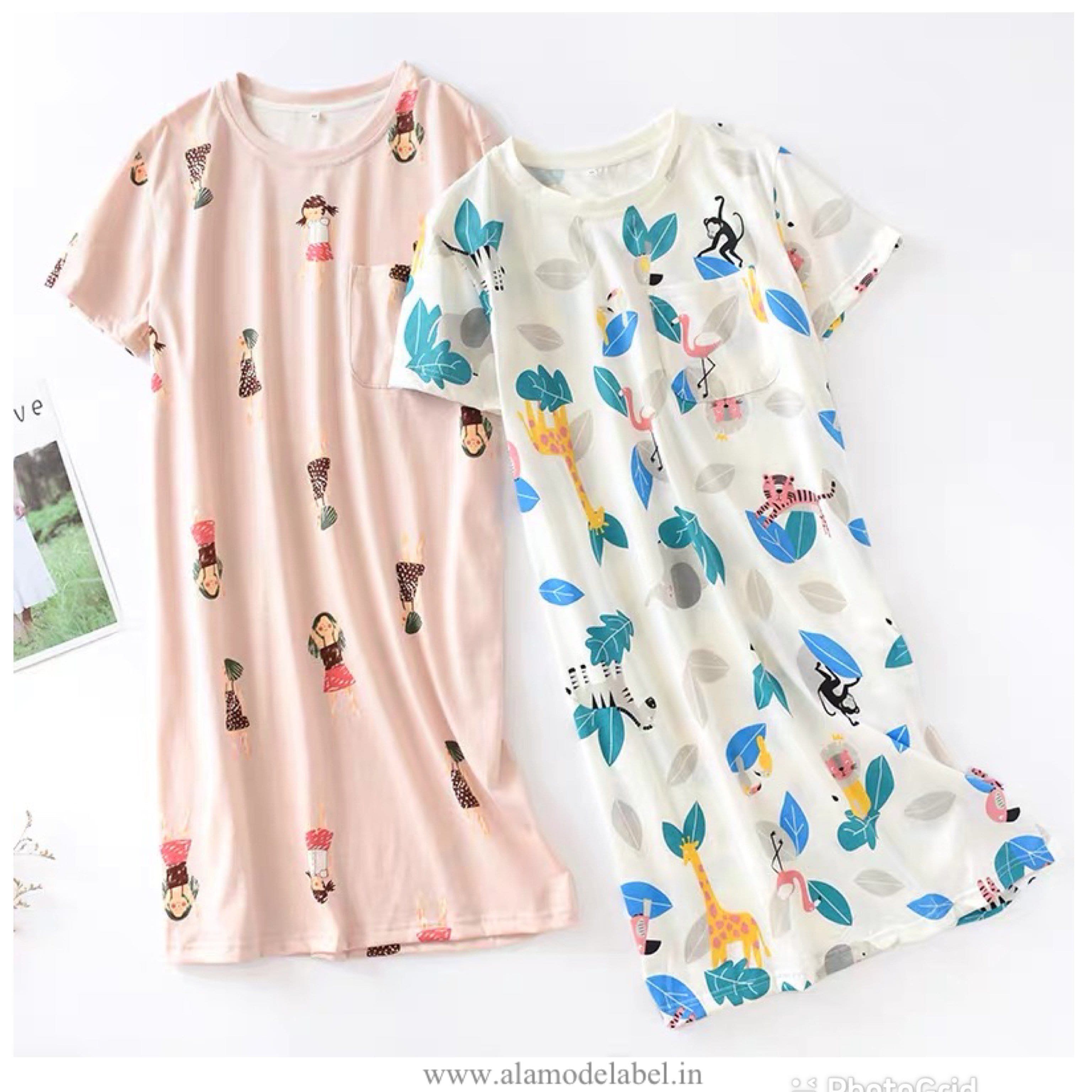 Alamode By Akanksha Silvesta Cotton Nightdress - view 3
