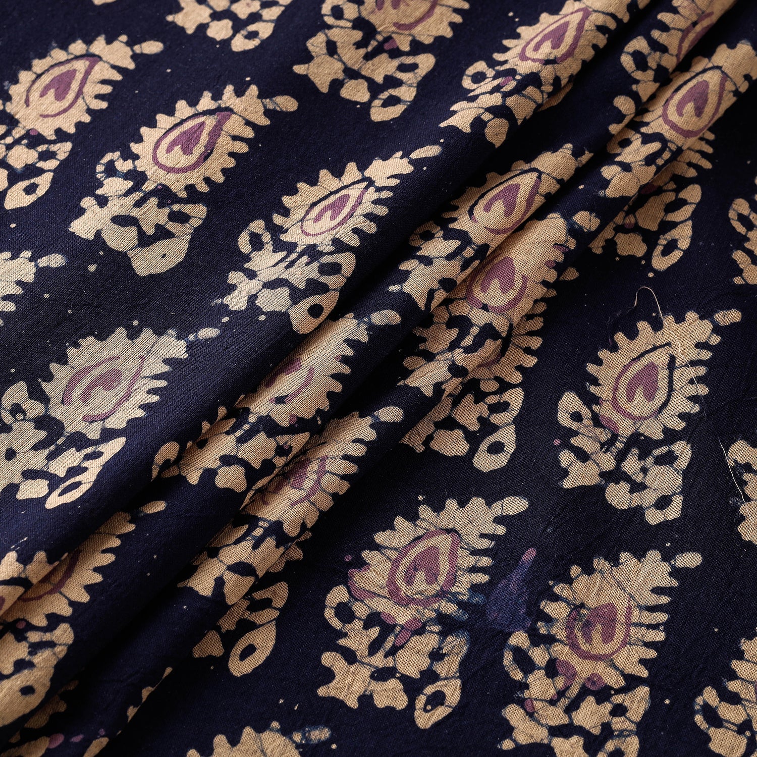 KACHCHH JI CHHAAP Black - Hand Printed Cotton Batik Fabric - view 3