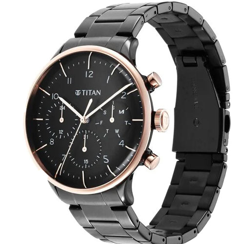 Titan Urban Magic Black Dial Analog Stainless Steel Strap watch for Men 42mm NS90102KM01 - view 2