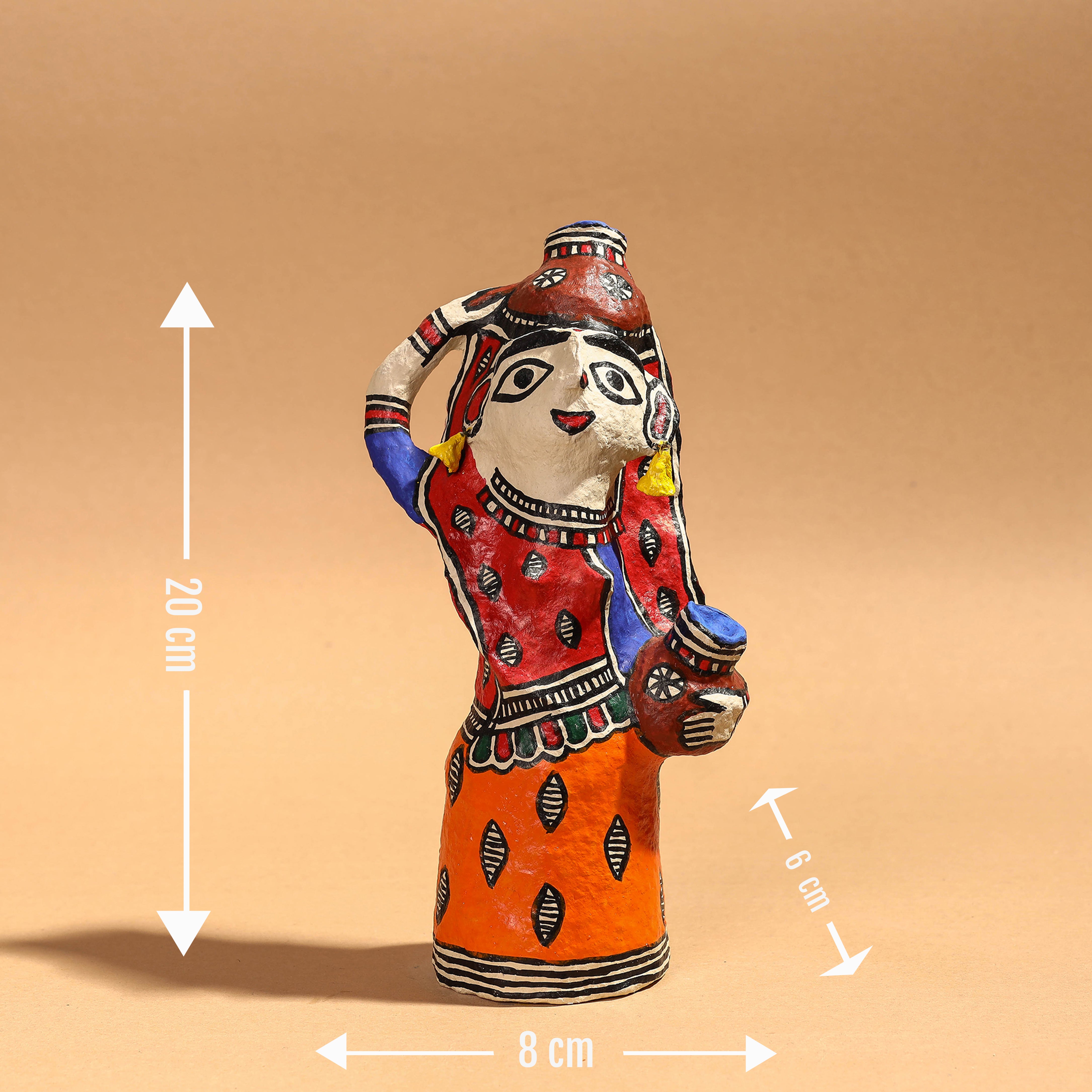 ITOKRI CRAFTS INITIATIVE Doll - Madhubani Handpainted Paper Mache Home Decor Item - view 4