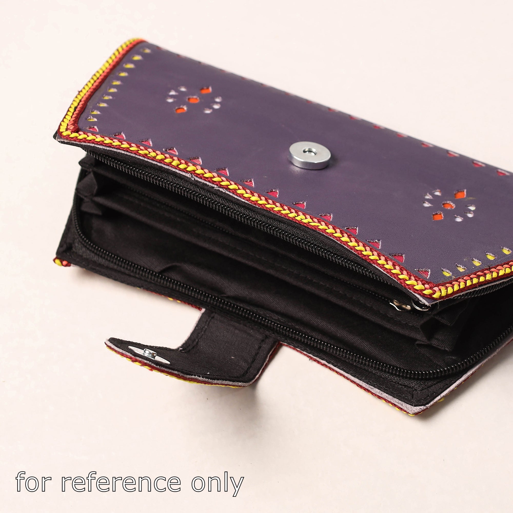 KACHCHH JI CHHAAP Brown - Handcrafted Kutch Leather Clutch / Wallet - view 4