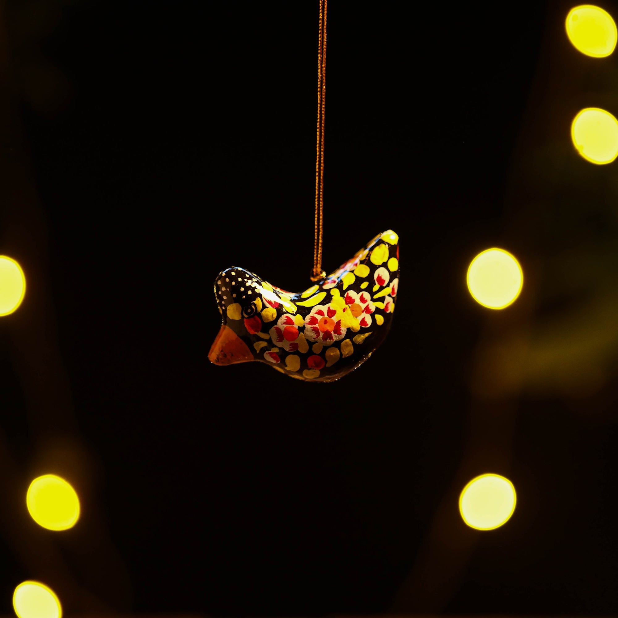 ZAHID HUSSAIN BHAT Bird - Kashmir Handpainted Christmas Decor Ornament 87