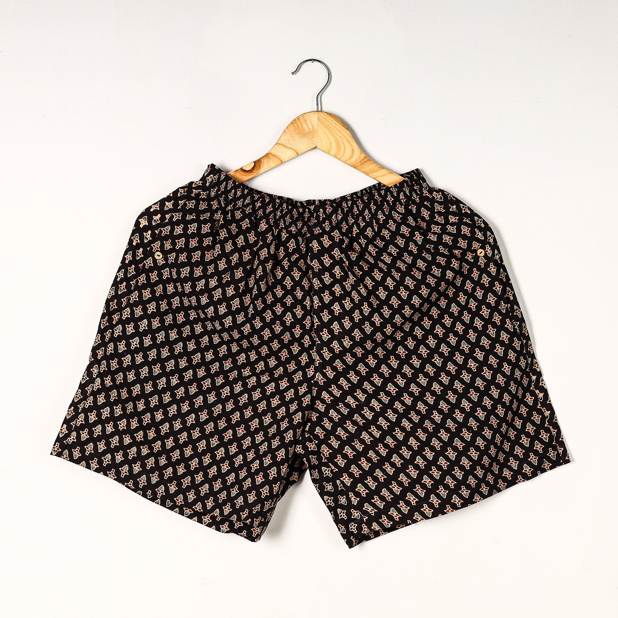 Unisex boxer shorts – ITOKRI CASUALS Black - Ajrakh Block Printed Cotton Unisex Boxer/Shorts
